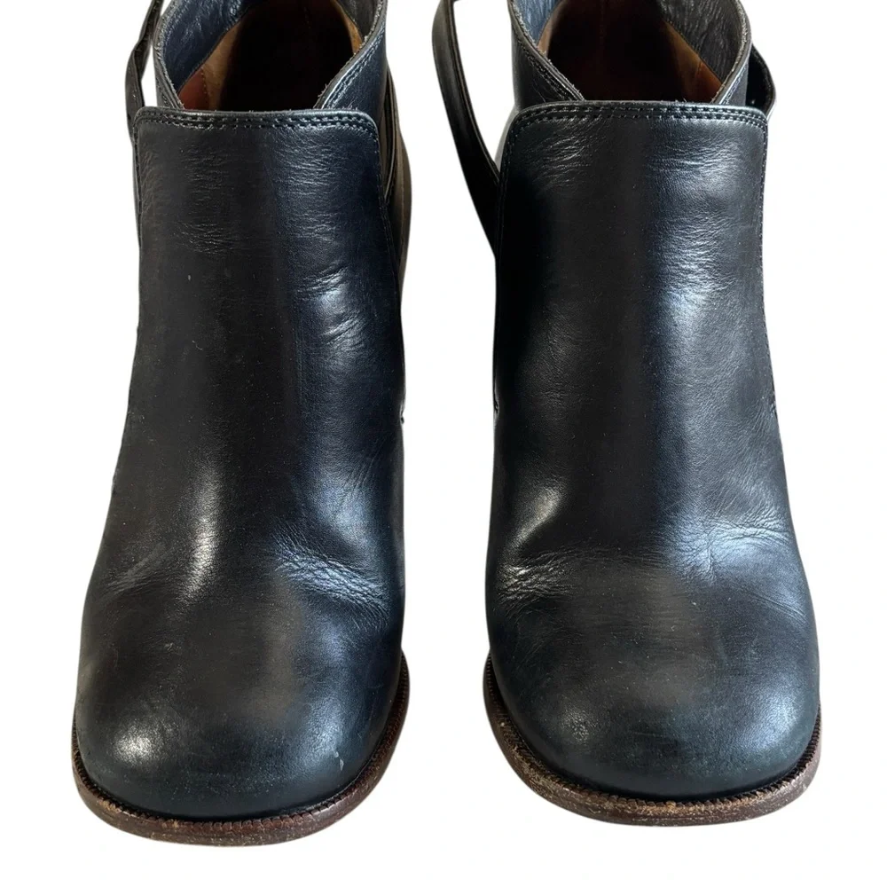 Celine Phoebe Philo Leather Ankle Booties Black Wood Heel EU 36 Italy 6 - Picture 4 of 10